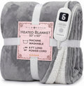 Electric Heated Throw Blanket 50"X60", 8Ft Cord, 6 Heat Levels