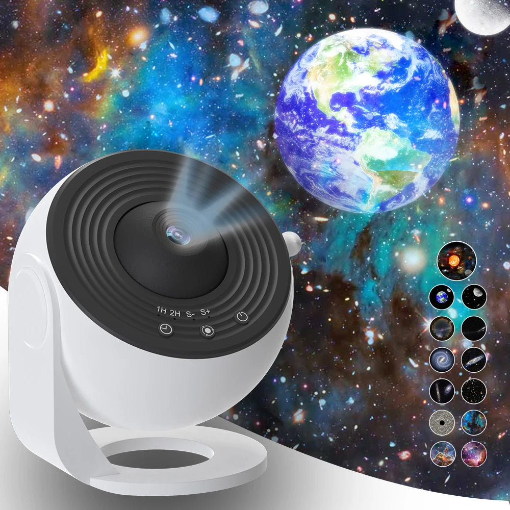 Bedroom Galaxy Projector Night Light HD Image Star Projector 13 Film Discs Kids Planetarium Projector 360° Rotation Galaxy Light
